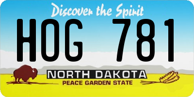 ND license plate HOG781