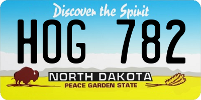 ND license plate HOG782