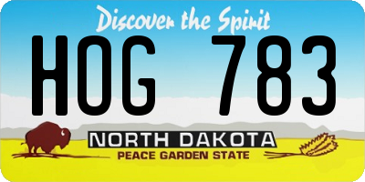 ND license plate HOG783