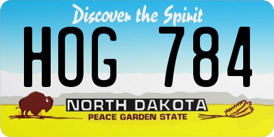 ND license plate HOG784