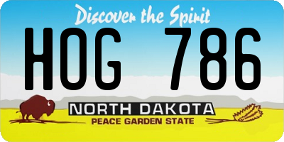 ND license plate HOG786