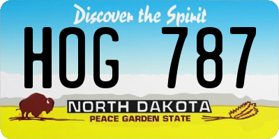 ND license plate HOG787