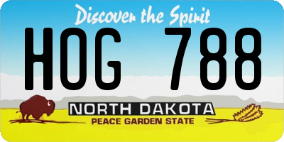 ND license plate HOG788