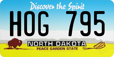 ND license plate HOG795