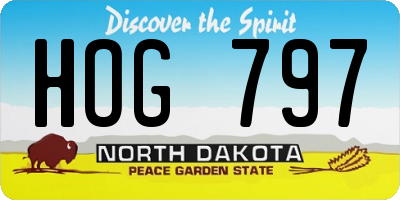 ND license plate HOG797