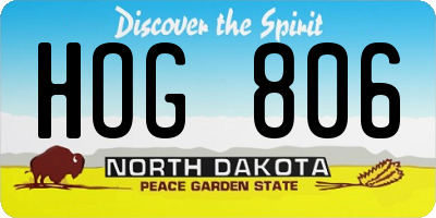 ND license plate HOG806