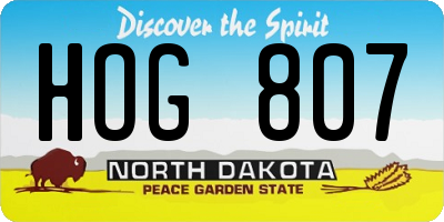 ND license plate HOG807