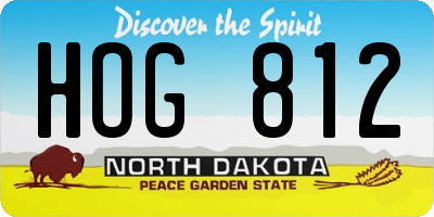 ND license plate HOG812