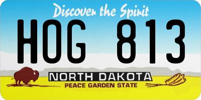ND license plate HOG813