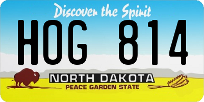 ND license plate HOG814