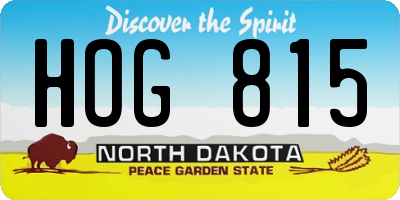 ND license plate HOG815