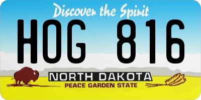 ND license plate HOG816