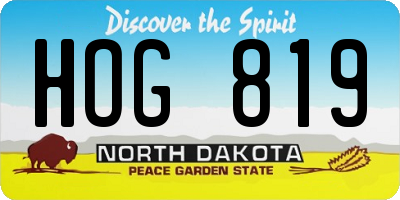 ND license plate HOG819