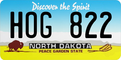 ND license plate HOG822