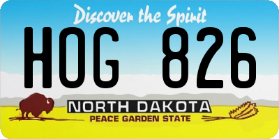 ND license plate HOG826