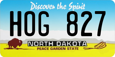 ND license plate HOG827