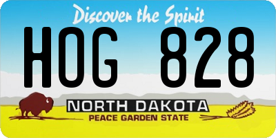 ND license plate HOG828