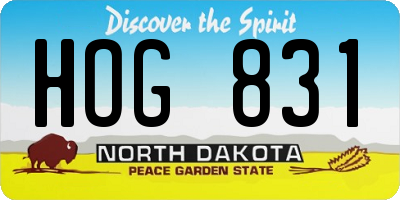 ND license plate HOG831