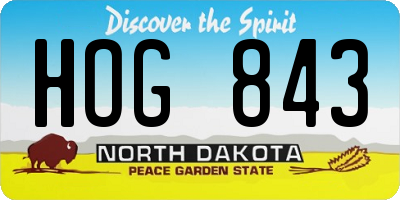 ND license plate HOG843