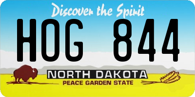 ND license plate HOG844