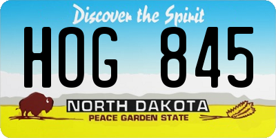 ND license plate HOG845