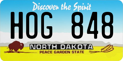 ND license plate HOG848