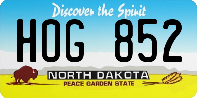 ND license plate HOG852