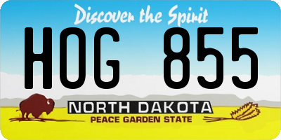ND license plate HOG855