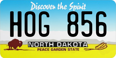 ND license plate HOG856