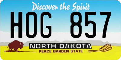 ND license plate HOG857