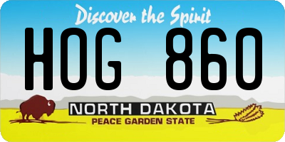 ND license plate HOG860
