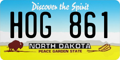 ND license plate HOG861