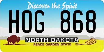 ND license plate HOG868