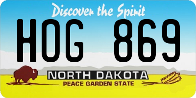 ND license plate HOG869