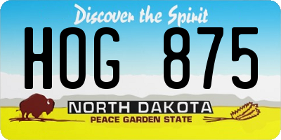 ND license plate HOG875
