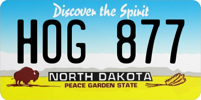 ND license plate HOG877