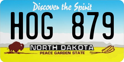 ND license plate HOG879