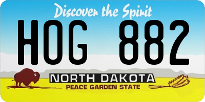 ND license plate HOG882