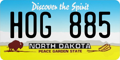 ND license plate HOG885