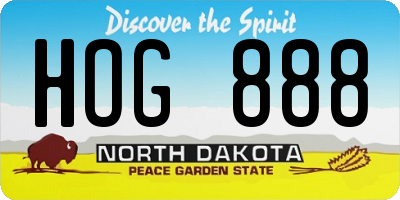 ND license plate HOG888