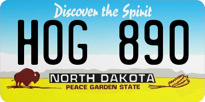 ND license plate HOG890