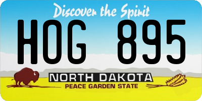 ND license plate HOG895