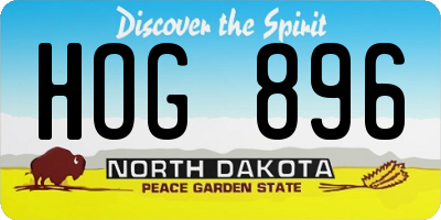 ND license plate HOG896