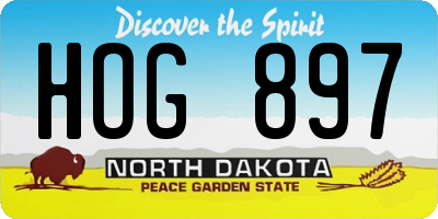 ND license plate HOG897