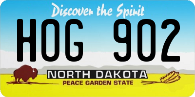 ND license plate HOG902