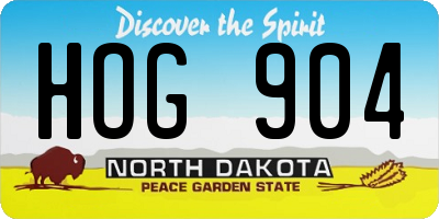 ND license plate HOG904