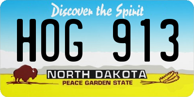 ND license plate HOG913