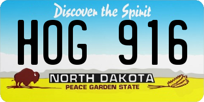 ND license plate HOG916