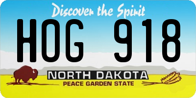 ND license plate HOG918