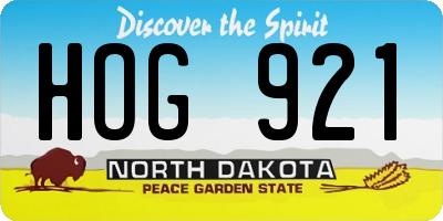 ND license plate HOG921
